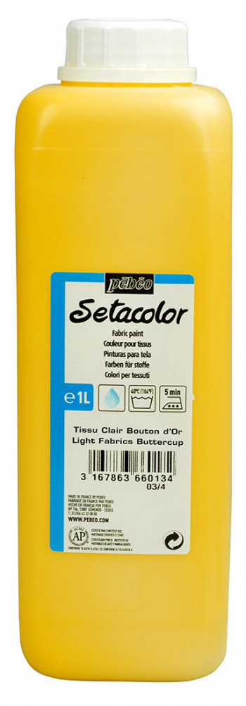 Pebeo Setacolor Opaque Stofffarbe – Weiß, 1 Liter (1000 Ml), Für Textilien